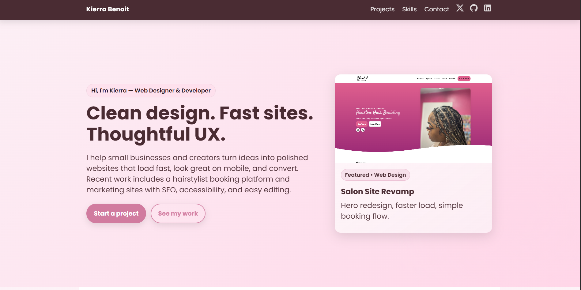 Portfolio website screenshot